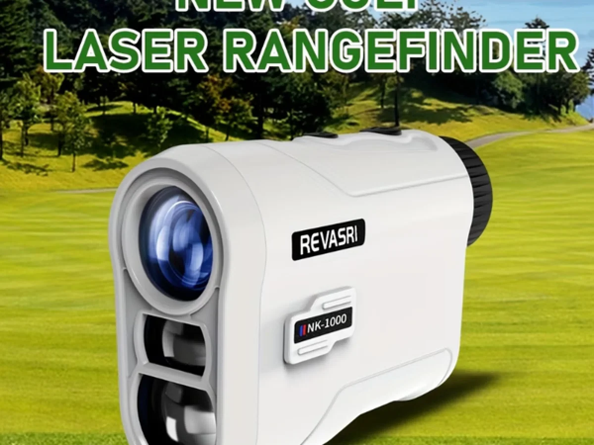 Golf rangefinder telescope with angle switch and flagpole lock