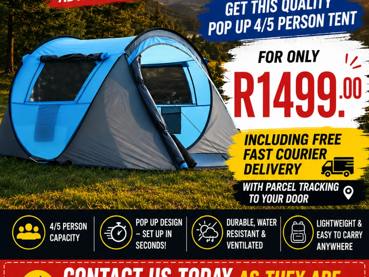 4- to 6-person spacious pop-up tent