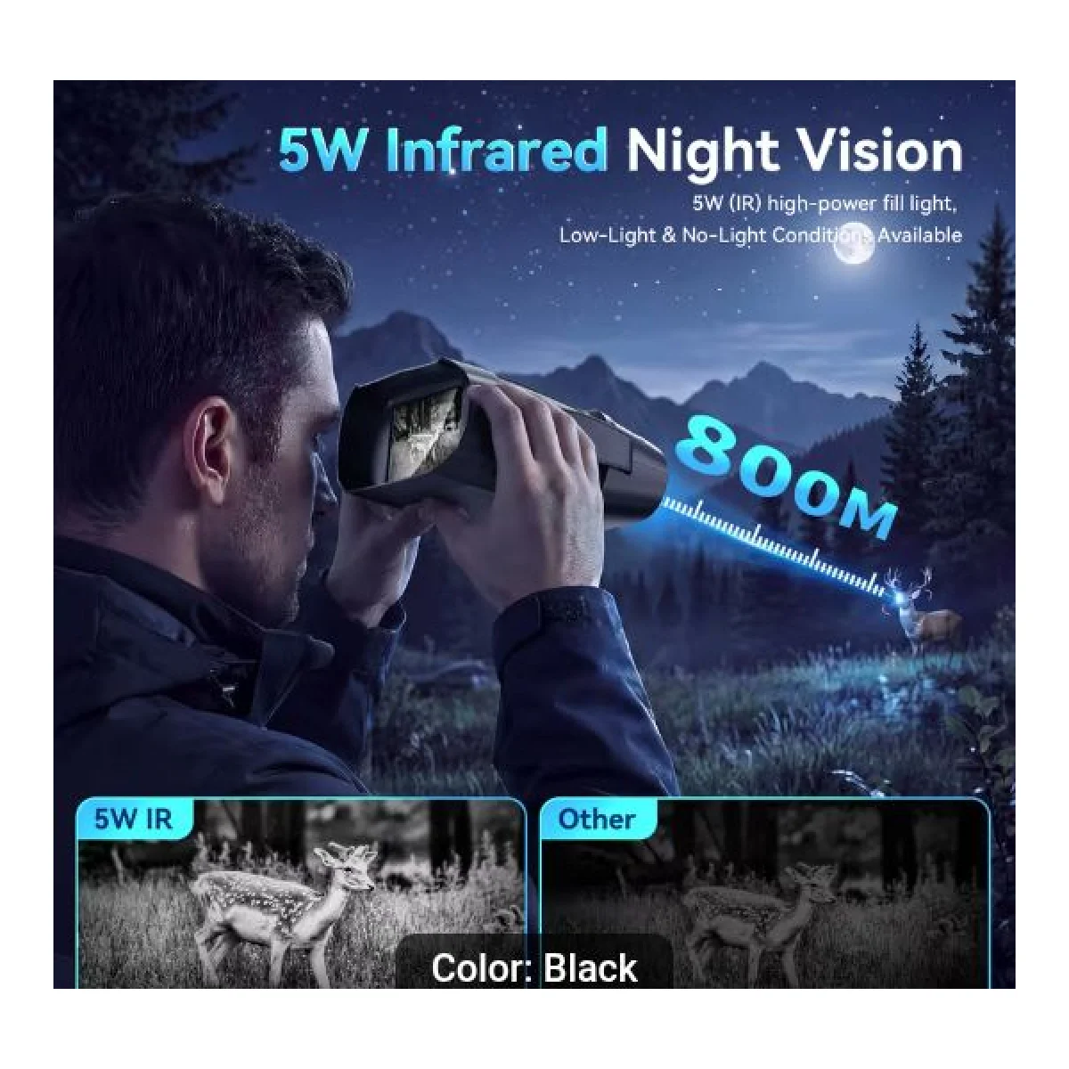 Digital night vision binoculars, day and night vision, 850nm infrared night