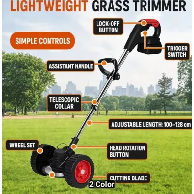 3 In 1 Cordless Grass Trimmer, Lawn Edger, Electric Weed Wacker