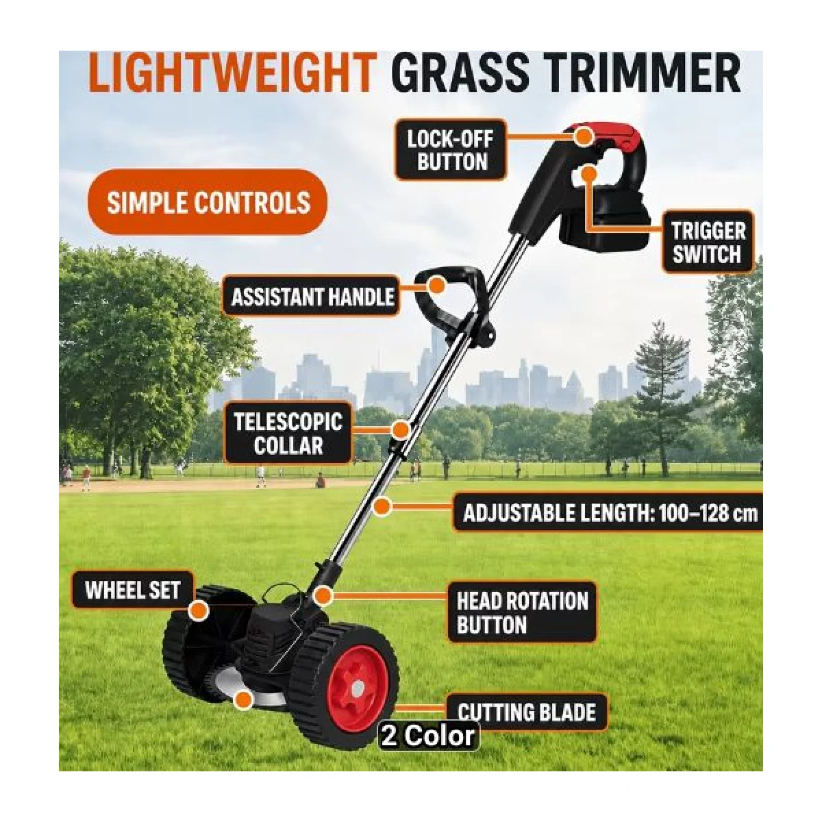 3 In 1 Cordless Grass Trimmer, Lawn Edger, Electric Weed Wacker