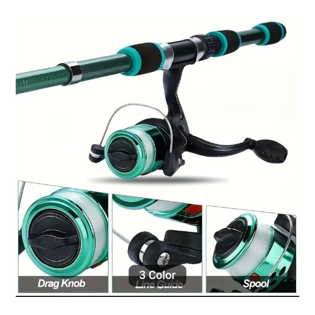 Portable Retractable Fishing Rod with Rotating Reel