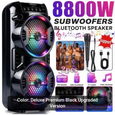 Portable Wireless Speaker with Dual Bass Drivers for Powerful Deep Bass