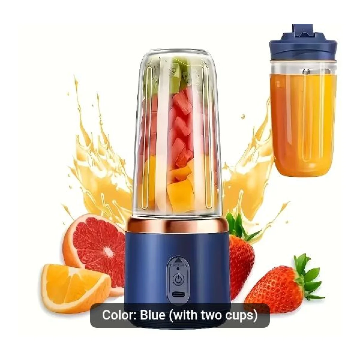 6-Blade 2-In-1 Juicer 6-Blade 2-In-1 Portable Electric Juicer | USB Rechargeable with 2pcs Cups