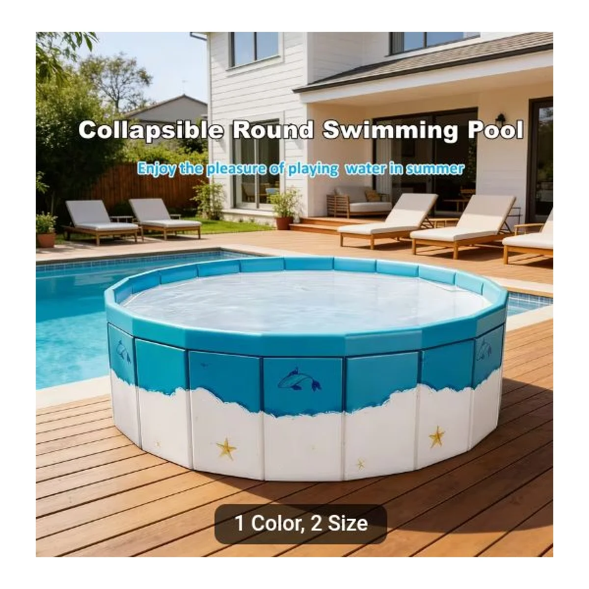 Large Outdoor Swimming Pool, Portable Foldable Water Play Pool, Home Round Swimming Pool