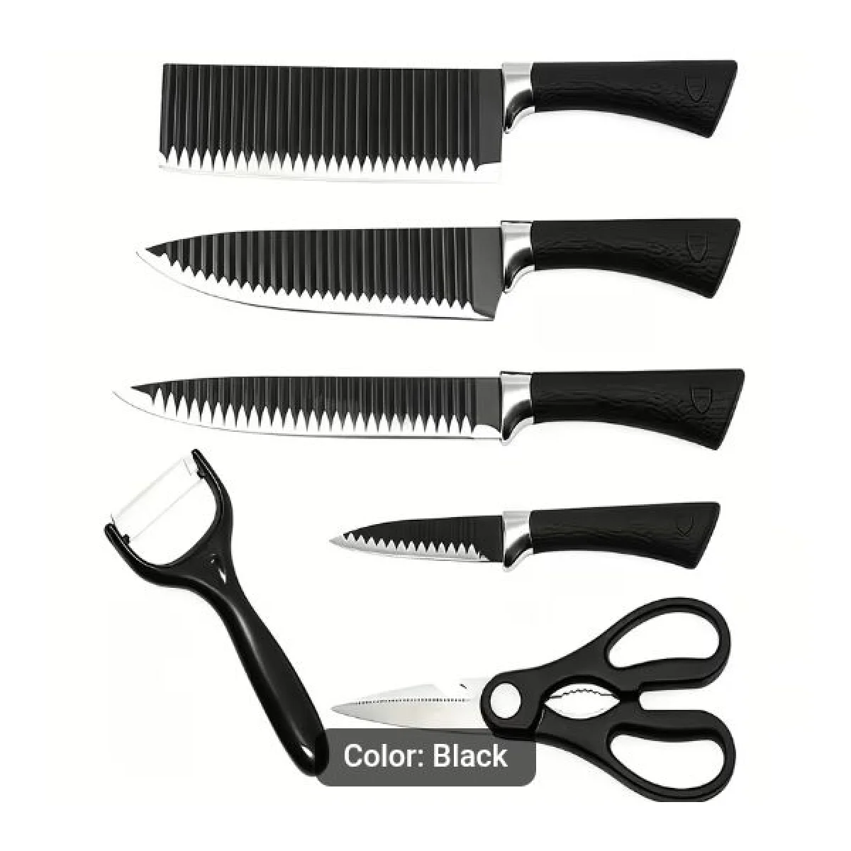 6pcs Non-Stick Coated Kitchen Knife Set Premium Professional Chef Knife Set