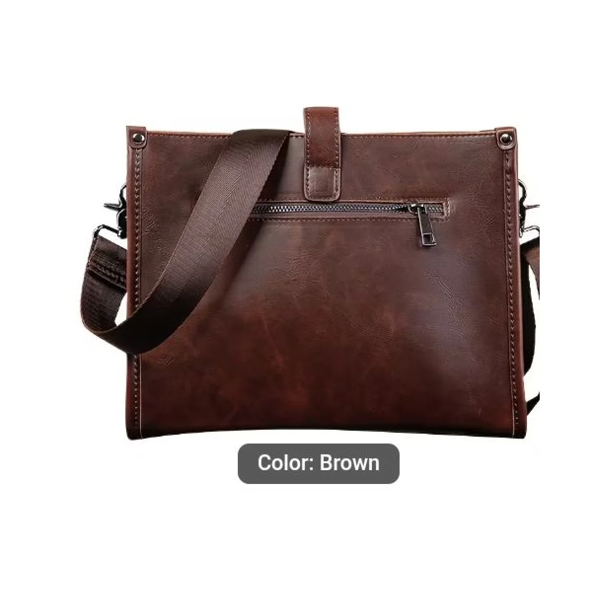 Men's Crazy Horse Business Messenger Shoulder Bag